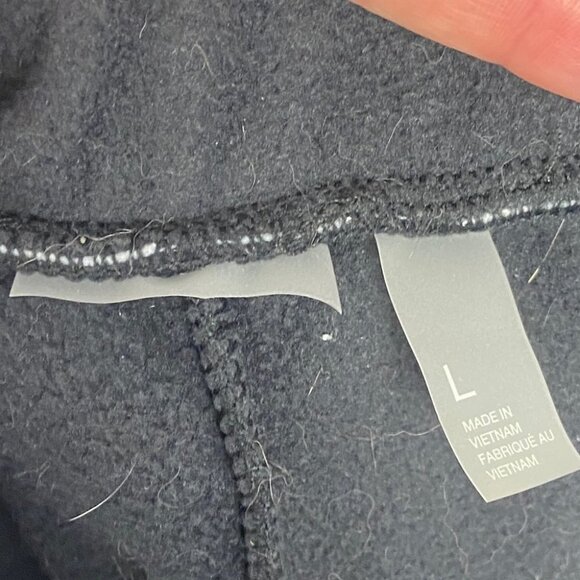 Nordstrom Zella Recycled Polar Fleece Black Joggers Large Sweatpants High Rise L - Picture 7 of 9